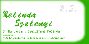 melinda szelenyi business card